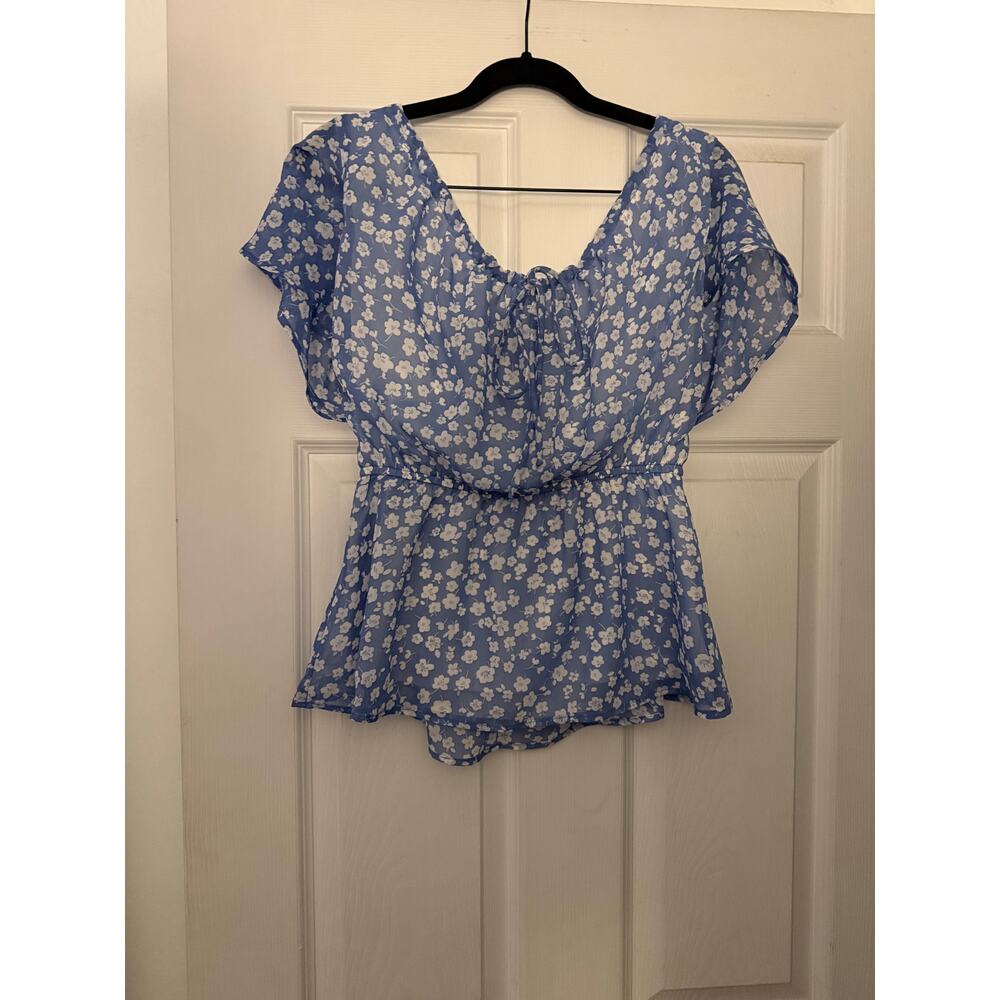 Blue Floral Shirt By Kaileigh Size Small - Picture 1 of 5